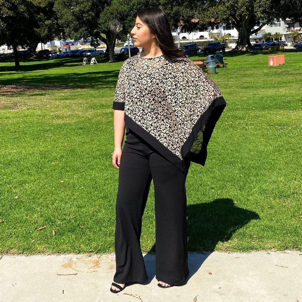 Black and Gold Elegant 2 Piece Jumpsuit